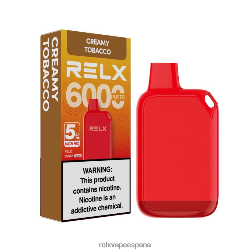 RELX Vape España | tabaco cremoso RELX Crush Pocket 6000 5% alto nic JL20VB28