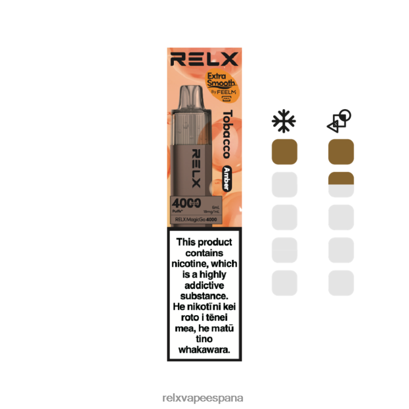 RELX Madrid | tabaco (ámbar) RELX MagicGo 4000 vaporizadores desechables JL20VB5