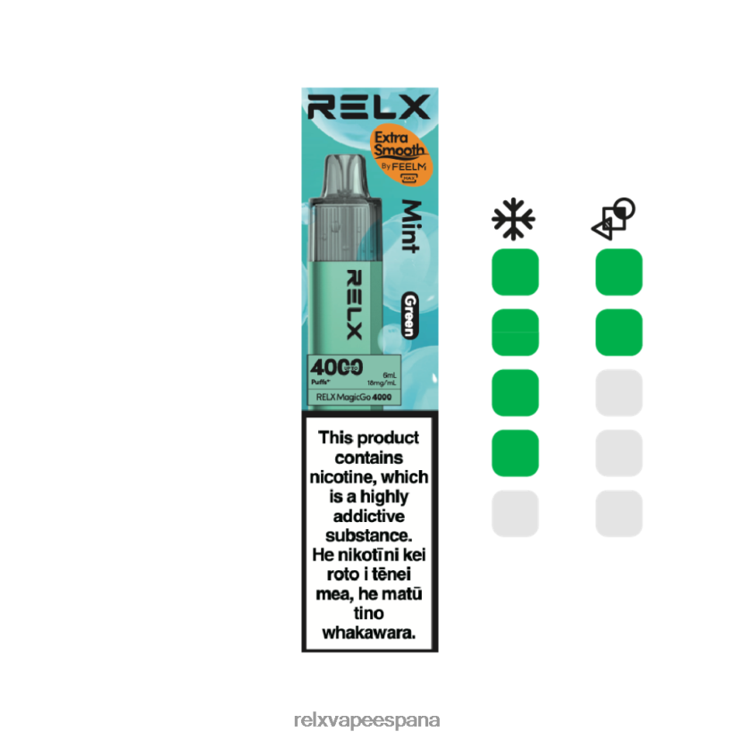 RELX Vape Precio | menta (verde) RELX MagicGo 4000 vaporizadores desechables JL20VB4